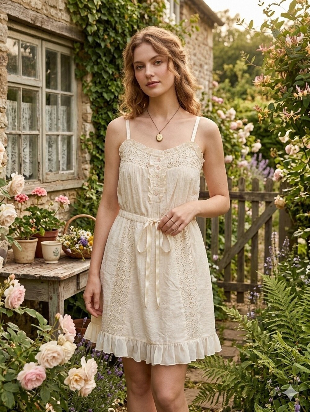 American Rag Cie Mini Dress in Cream Size Medium